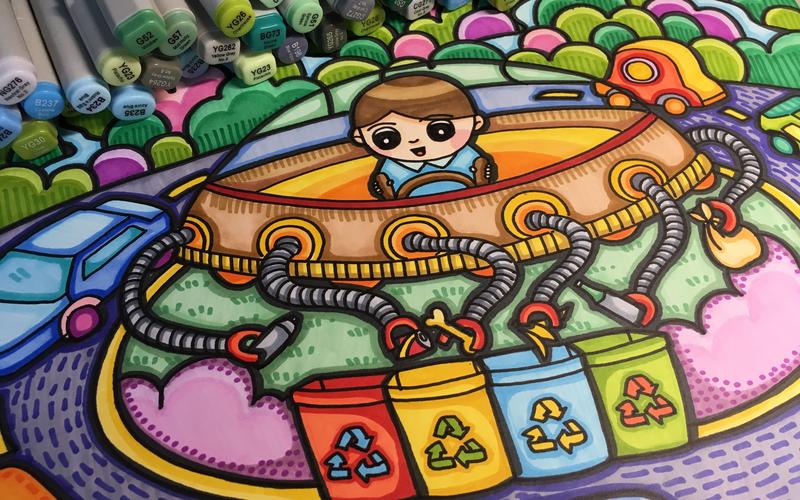 機器人回收垃圾圖畫 機器人回收垃圾圖畫