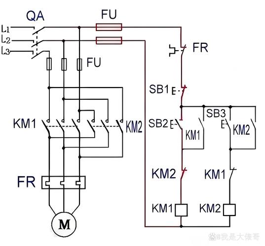電機(jī)正反轉(zhuǎn)自鎖互鎖接線圖，電機(jī)正反轉(zhuǎn)接線